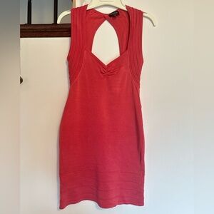 Bebe: Coral Cut Out Bodycon Dress